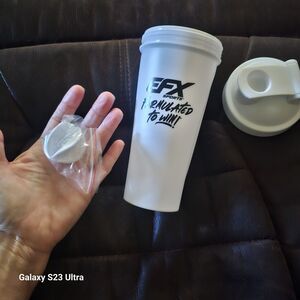 White EFX Blender Bottle Workout Protein Shake Gym Drink Mixer Shaker Clean NEW